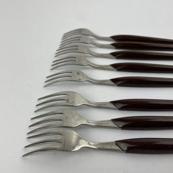 VTG ELDAN Stainless Flatware Spoons Forks Silverware Black Japan MCM 18 Piece - Picture 16 of 16